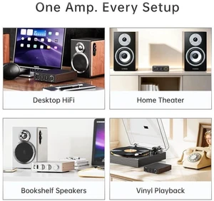 JadeAudio/ Level 1 Desktop HiFi Amplifier, 2×300W Class D Amp with Bluetooth LDAC, USB/Coax Input, Subwoofer Output, Compact Stereo Amplifier for Home Speakers (Silver(Without Adapter)) JadeAudio/ Level 1 Desktop HiFi Amplifier, 2×300W Class D Amp with Bluetooth LDAC, USB/Coax Input, Subwoofer Output, Compact Stereo Amplifier for Home Speakers (Silver(Without Adapter))