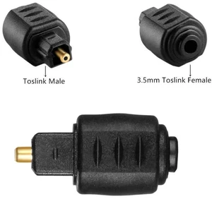 TOSLINK Optical Audio Adapter Square to Round 3.5mm, TOSLINK Square Male to 3.5mm Round Female SPDIF Optical Audio Converter Connector TOSLINK Optical Audio Adapter Square to Round 3.5mm, TOSLINK Square Male to 3.5mm Round Female SPDIF Optical Audio Converter Connector