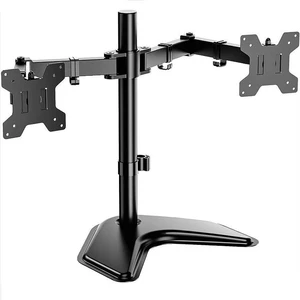 Freestanding Dual Monitor Desk Stand for 27-Inch Screens Fully Adjustable Ergonomic Mount, 360° Rotation, Supports 2 Displays Freestanding Dual Monitor Desk Stand for 27-Inch Screens Fully Adjustable Ergonomic Mount, 360° Rotation, Supports 2 Displays