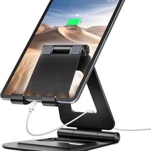 Aluminum alloy tabletop lazy chair stand - Portable double-fold flatbed stand with adjustable tabletop for live streaming A5 black Aluminum alloy tabletop lazy chair stand - Portable double-fold flatbed stand with adjustable tabletop for live streaming A5 black