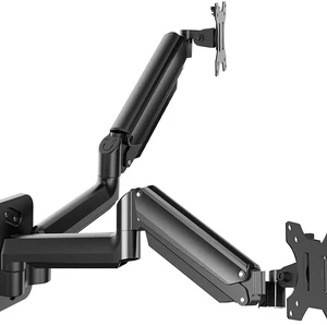Dual-Arm Gas Spring Monitor Wall Mount Height-Adjustable, 360° Rotation, Supports 2 Screens, Space-Saving Design Dual-Arm Gas Spring Monitor Wall Mount Height-Adjustable, 360° Rotation, Supports 2 Screens, Space-Saving Design