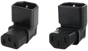 2 Pack 90 Degree Angled IEC C14 Male to C13 Female Power Extension Adapter, 10A 250V for PC, Monitor, PDU, Printer 2 Pack 90 Degree Angled IEC C14 Male to C13 Female Power Extension Adapter, 10A 250V for PC, Monitor, PDU, Printer