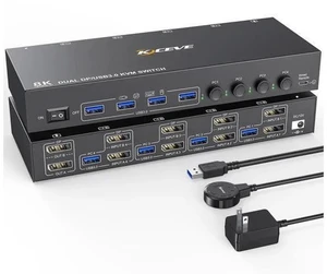 4-Port Dual Monitor DP USB 3.0 KVM Switch 4K@60Hz, 4 DP PCs Share 2 DP Monitors, Keyboard & Mouse 4-Port Dual Monitor DP USB 3.0 KVM Switch 4K@60Hz, 4 DP PCs Share 2 DP Monitors, Keyboard & Mouse