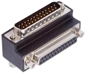 90 Degree Up Angled DB25 DSUB Extension Adapter, Male Nut to Female Screw DB25 Connector, Compatible with Parallel LPT Port & AES/EBU Digital Audio Equipment 90 Degree Up Angled DB25 DSUB Extension Adapter, Male Nut to Female Screw DB25 Connector, Compatible with Parallel LPT Port & AES/EBU Digital Audio Equipment