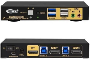 CKL 2-Port Single DisplayPort KVM Switch, 8K@30Hz, for 2 PCs & 1 Monitor CKL 2-Port Single DisplayPort KVM Switch, 8K@30Hz, for 2 PCs & 1 Monitor