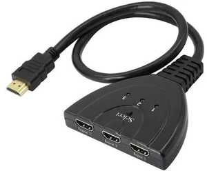 3 in 1 Out Manual HDMI Switch with HDMI Cable, 3 Port 1080P HDMI Switcher Splitter, Plug and Play 3 in 1 Out Manual HDMI Switch with HDMI Cable, 3 Port 1080P HDMI Switcher Splitter, Plug and Play