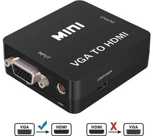 Mini 1080P VGA to HDMI Converter Adapter with Micro USB Power & 3.5mm Audio Cable, VGA to HDMI Audio Video Connector for PC Laptop DVD, Black Mini 1080P VGA to HDMI Converter Adapter with Micro USB Power & 3.5mm Audio Cable, VGA to HDMI Audio Video Connector for PC Laptop DVD, Black