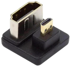 180 Degree Down Angled Micro HDMI Male to HDMI Female Extension Adapter, Supports 4K@60Hz 180 Degree Down Angled Micro HDMI Male to HDMI Female Extension Adapter, Supports 4K@60Hz