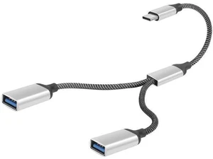 20CM USB-C OTG Y Splitter Cable, USB 3.0 Type C Male to Dual USB A Female 1-to-2 Multiport Converter for Car, Laptop & PC 20CM USB-C OTG Y Splitter Cable, USB 3.0 Type C Male to Dual USB A Female 1-to-2 Multiport Converter for Car, Laptop & PC