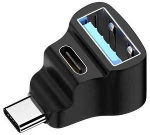 90° Angled USB3.0 Type-C Male Splitter Adapter, 10Gbps, Dual USB-A OTG + Type-C PD Pass-Through Port, Compatible with Steam Deck & Laptops 90° Angled USB3.0 Type-C Male Splitter Adapter, 10Gbps, Dual USB-A OTG + Type-C PD Pass-Through Port, Compatible with Steam Deck & Laptops