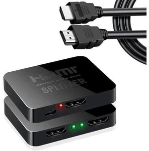 1 in 2 Out HDMI Splitter with 5FT HDMI Cable, 4K UHD Mirror Display Splitter Duplicates Single Source to Two Monitors Simultaneously 1 in 2 Out HDMI Splitter with 5FT HDMI Cable, 4K UHD Mirror Display Splitter Duplicates Single Source to Two Monitors Simultaneously