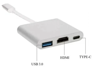 USB-C to HDMI + USB 3.0 High-Speed Adapter Aluminum 4K@30Hz Video Converter, Extends Display & Adds USB-A Port for Laptop/Phone USB-C to HDMI + USB 3.0 High-Speed Adapter Aluminum 4K@30Hz Video Converter, Extends Display & Adds USB-A Port for Laptop/Phone