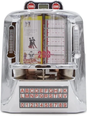 200 Wall-O-Matic Table Jukebox Wallbox Wireless Bluetooth Speaker FM Radio SD USB Retro American Diner Style Tabletop 200 Wall-O-Matic Table Jukebox Wallbox Wireless Bluetooth Speaker FM Radio SD USB Retro American Diner Style Tabletop