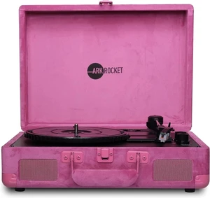 Bluetooth Turntable Retro Suitcase 3-Speed Record Player with Built-in Speakers (Hot Pink Velvet) Bluetooth Turntable Retro Suitcase 3-Speed Record Player with Built-in Speakers (Hot Pink Velvet)