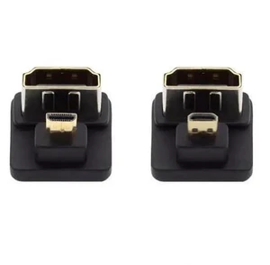2 Pack 180° Angled Micro HDMI Male to HDMI Female Adapter, 4K@60Hz 2 Pack 180° Angled Micro HDMI Male to HDMI Female Adapter, 4K@60Hz