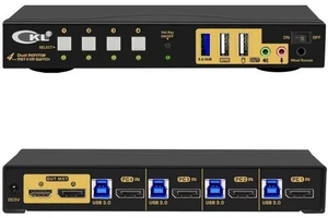 CKL 4-Port DP MST KVM Switch, 1 DP Input to 2 DP Outputs, 4 PCs Share 2 Monitors CKL 4-Port DP MST KVM Switch, 1 DP Input to 2 DP Outputs, 4 PCs Share 2 Monitors