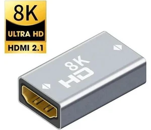 2 Pack Aluminum Alloy HDMI 2.1 Female to Female Coupler, 8K@60Hz HDMI-Compatible Cable Extender Adapter for HDTV, Laptops, TV Boxes 2 Pack Aluminum Alloy HDMI 2.1 Female to Female Coupler, 8K@60Hz HDMI-Compatible Cable Extender Adapter for HDTV, Laptops, TV Boxes
