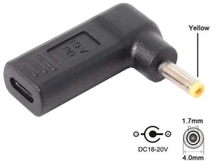 90 Degree Angled USB-C to DC 19V PD Trigger Emulator Adapter, Type-C PD to DC 4.0x1.7mm Barrel Jack Power Converter 90 Degree Angled USB-C to DC 19V PD Trigger Emulator Adapter, Type-C PD to DC 4.0x1.7mm Barrel Jack Power Converter