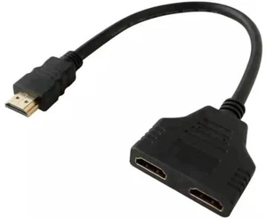 1PC HDMI V1.4 Y Splitter Cable, 1 Male to 2 Female Dual Port 1080P HDMI-Compatible 1 In 2 Out Converter Cord 1PC HDMI V1.4 Y Splitter Cable, 1 Male to 2 Female Dual Port 1080P HDMI-Compatible 1 In 2 Out Converter Cord
