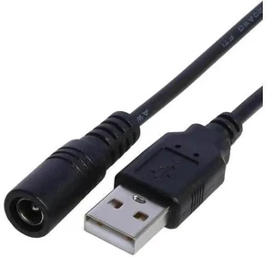 USB 2.0 Type A Male to DC 5.5mm×2.1mm Female Jack Power Cable, 5V USB to DC Barrel Socket Adapter Cord for USB Fans & Mini Speakers USB 2.0 Type A Male to DC 5.5mm×2.1mm Female Jack Power Cable, 5V USB to DC Barrel Socket Adapter Cord for USB Fans & Mini Speakers