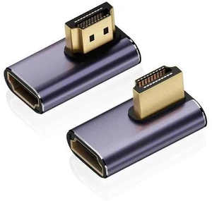 2 Pack 8K HDMI 2.1 Right Angle Adapters, Aluminum Alloy 90° Left/Right & 270° HDMI Male to Female Extender Connectors 2 Pack 8K HDMI 2.1 Right Angle Adapters, Aluminum Alloy 90° Left/Right & 270° HDMI Male to Female Extender Connectors