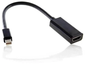 Black Mini DP to HDMI Female Audio Video Adapter, Mini DisplayPort Converter Compatible with 2011-2015 MacBook Models Black Mini DP to HDMI Female Audio Video Adapter, Mini DisplayPort Converter Compatible with 2011-2015 MacBook Models