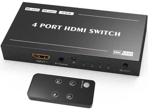 4 in 1 Out 8K HDMI 2.1 Switcher with Remote Control, Directional HDMI Switch 48Gbps High Speed, Supports 8K@60Hz, 4K@120Hz Ultra HD Video 4 in 1 Out 8K HDMI 2.1 Switcher with Remote Control, Directional HDMI Switch 48Gbps High Speed, Supports 8K@60Hz, 4K@120Hz Ultra HD Video
