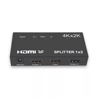 HDMI Splitter 1 in 2 Out 4K 2K UHD Video Distributor, One Input to Dual Outputs, Supports 3D, for HDTV/Projector/Gaming Console HDMI Splitter 1 in 2 Out 4K 2K UHD Video Distributor, One Input to Dual Outputs, Supports 3D, for HDTV/Projector/Gaming Console
