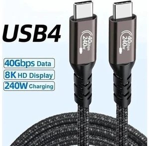 0.5M/1.64FT USB4 Type-C to C Cable, 40Gbps, 240W PD, 8K@60Hz Video, Compatible with Thunderbolt 3, Docking & SSD 0.5M/1.64FT USB4 Type-C to C Cable, 40Gbps, 240W PD, 8K@60Hz Video, Compatible with Thunderbolt 3, Docking & SSD