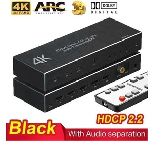 4 in 1 Out 4K@60Hz HDMI Switch with Audio Extractor & IR Remote, 18Gbps HDMI 2.0b Audio Separator Box with Optical SPDIF, Coaxial & 3.5mm AUX Output, Supports HDR10, ARC, HDCP2.2 4 in 1 Out 4K@60Hz HDMI Switch with Audio Extractor & IR Remote, 18Gbps HDMI 2.0b Audio Separator Box with Optical SPDIF, Coaxial & 3.5mm AUX Output, Supports HDR10, ARC, HDCP2.2
