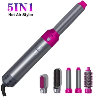 5-in-1 Multi-Functional Hot Air Styler High-Power Hair Dryer Brush, Straightening & Curling 2-in-1, Negative Ion Technology, 3 Heat Settings, for Home Use 5-in-1 Multi-Functional Hot Air Styler High-Power Hair Dryer Brush, Straightening & Curling 2-in-1, Negative Ion Technology, 3 Heat Settings, for Home Use