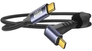0.5M/1.6FT 90 Degree USB3.1 Gen2 USB-C to USB-C Cable | 10Gbps Data, 4K@60Hz Video & 100W PD Fast Charging Cord 0.5M/1.6FT 90 Degree USB3.1 Gen2 USB-C to USB-C Cable | 10Gbps Data, 4K@60Hz Video & 100W PD Fast Charging Cord