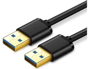 1.64FT USB3.0 A Male to A Male Cable, Gold-Plated Double-End USB Cord for Hard Drive Enclosure, DVD Drive & Laptop Cooling Pad 1.64FT USB3.0 A Male to A Male Cable, Gold-Plated Double-End USB Cord for Hard Drive Enclosure, DVD Drive & Laptop Cooling Pad