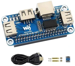 Ethernet/USB HUB HAT Expansion Board for Raspberry Pi 4 B/3 B+/3 B/2 B/Zero/Zero W /2 W/Zero WH/2WH, with 1 RJ45 10/100M Ethernet Port, 3 USB Ports Compatible with USB2.0/1.1 Ethernet/USB HUB HAT Expansion Board for Raspberry Pi 4 B/3 B+/3 B/2 B/Zero/Zero W /2 W/Zero WH/2WH, with 1 RJ45 10/100M Ethernet Port, 3 USB Ports Compatible with USB2.0/1.1