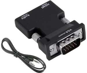 Active 1080P HDMI Female to VGA Male Converter Adapter with 3.5mm Stereo Audio Jack, Portable HDMI to VGA Dongle Compatible with Laptop, PC, PS3, Xbox, STB, Blu-ray Player, DVD & TV Stick Active 1080P HDMI Female to VGA Male Converter Adapter with 3.5mm Stereo Audio Jack, Portable HDMI to VGA Dongle Compatible with Laptop, PC, PS3, Xbox, STB, Blu-ray Player, DVD & TV Stick