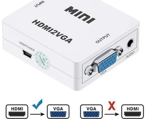 HDMI to VGA Converter Adapter with 3.5mm Stereo Audio Jack, Full HD 1080P 1920x1080 Resolution, Digital HDMI to Analog VGA Adapter for Laptop, Desktop, HDTV, Monitor, Projector HDMI to VGA Converter Adapter with 3.5mm Stereo Audio Jack, Full HD 1080P 1920x1080 Resolution, Digital HDMI to Analog VGA Adapter for Laptop, Desktop, HDTV, Monitor, Projector