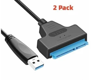 2 Pack Upgraded USB 3.0 to SATA III Hard Drive Adapter Cable, UASP Supported Converter for 2.5 Inch SATA SSD & HDD 2 Pack Upgraded USB 3.0 to SATA III Hard Drive Adapter Cable, UASP Supported Converter for 2.5 Inch SATA SSD & HDD