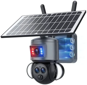 15X Zoom Solar Security Camera, 3-Lens Outdoor PTZ, 4G/WiFi Wireless, IR Night Vision, Motion Tracking, PIR Alert, IP66 Weatherproof 15X Zoom Solar Security Camera, 3-Lens Outdoor PTZ, 4G/WiFi Wireless, IR Night Vision, Motion Tracking, PIR Alert, IP66 Weatherproof