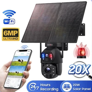 Solar-Powered 6MP Dual-Lens PTZ Security Camera 20X Optical Zoom, Remote Monitoring, Weatherproof Outdoor Surveillance Solar-Powered 6MP Dual-Lens PTZ Security Camera 20X Optical Zoom, Remote Monitoring, Weatherproof Outdoor Surveillance