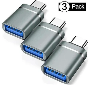 3 Pack USB C to USB 3.0 OTG Adapter, Type-C Male to USB-A Female Converter Compatible with 2021 iMac, 2021 iPad Pro, 2020 MacBook Pro, 2020 MacBook Air & All Thunderbolt 3 / USB-C Devices 3 Pack USB C to USB 3.0 OTG Adapter, Type-C Male to USB-A Female Converter Compatible with 2021 iMac, 2021 iPad Pro, 2020 MacBook Pro, 2020 MacBook Air & All Thunderbolt 3 / USB-C Devices