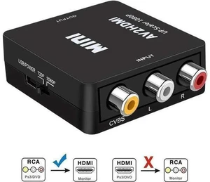 Black Mini 1080P 3RCA CVBS AV to HDMI Converter Adapter, Analog to Digital Audio Video Converter Supports PAL/NTSC with USB Power Cable, for PC Laptop Xbox PS3 PS4 STB VHS VCR DVD Black Mini 1080P 3RCA CVBS AV to HDMI Converter Adapter, Analog to Digital Audio Video Converter Supports PAL/NTSC with USB Power Cable, for PC Laptop Xbox PS3 PS4 STB VHS VCR DVD