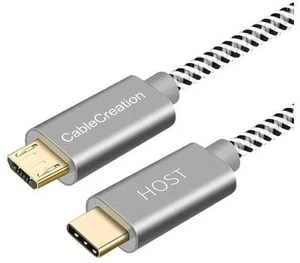 3.3FT/1M Braided USB-C to Micro USB OTG Cable, 480Mbps Charging & Data Cord for Laptops, Smartphones & Chargers 3.3FT/1M Braided USB-C to Micro USB OTG Cable, 480Mbps Charging & Data Cord for Laptops, Smartphones & Chargers