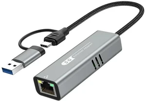 USB / Type-C to 5G Ethernet Adapter RJ45 Wired Network Converter, 5Gbps LAN Adapter for MacBook / Laptop / Tablet, Compatible with Win10/11 / macOS USB / Type-C to 5G Ethernet Adapter RJ45 Wired Network Converter, 5Gbps LAN Adapter for MacBook / Laptop / Tablet, Compatible with Win10/11 / macOS