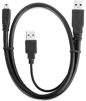 60cm Mini USB 2.0 Dual Male Y Splitter Cable with Auxiliary Power, Mini USB to Dual USB-A Male Cord for External HDD 60cm Mini USB 2.0 Dual Male Y Splitter Cable with Auxiliary Power, Mini USB to Dual USB-A Male Cord for External HDD