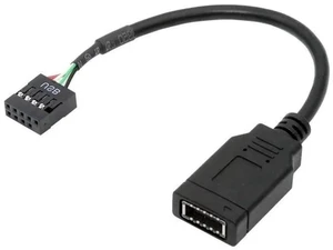 USB2.0 9Pin Male to USB3.1 Type-E Key-A Female Header Extension Cable, Mainboard to Front Type-C Panel Cord, 0.49FT USB2.0 9Pin Male to USB3.1 Type-E Key-A Female Header Extension Cable, Mainboard to Front Type-C Panel Cord, 0.49FT