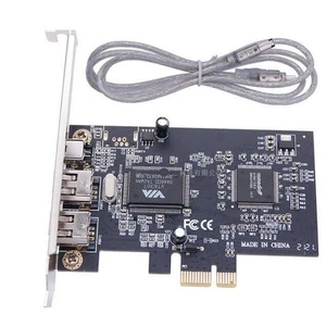 PCI-E 1394 FireWire Video Capture Card 3-Port DV Camera Adapter, PCIe 1X Interface, IEEE 1394a, Plug & Play (No Driver Required) PCI-E 1394 FireWire Video Capture Card 3-Port DV Camera Adapter, PCIe 1X Interface, IEEE 1394a, Plug & Play (No Driver Required)