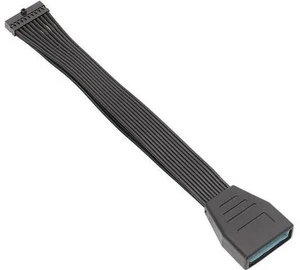6 Inches Flat Low Profile USB 3.0 19/20Pin Internal Header Male to Female Extension Cable, Motherboard USB Extender to Avoid GPU Blocking Ports 6 Inches Flat Low Profile USB 3.0 19/20Pin Internal Header Male to Female Extension Cable, Motherboard USB Extender to Avoid GPU Blocking Ports