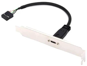 17cm USB 2.0 9/10Pin Front Panel Header Male to USB-C Female Extension Cable with 12cm PCIe Slot Bracket 17cm USB 2.0 9/10Pin Front Panel Header Male to USB-C Female Extension Cable with 12cm PCIe Slot Bracket