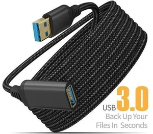 USB 3.0 Extension Cable Type A Male to Female Extension Cord, High Data Transfer Compatible with USB Keyboard, Mouse, Flash Drive, Hard Drive 16.4 ft. USB 3.0 Extension Cable Type A Male to Female Extension Cord, High Data Transfer Compatible with USB Keyboard, Mouse, Flash Drive, Hard Drive 16.4 ft.