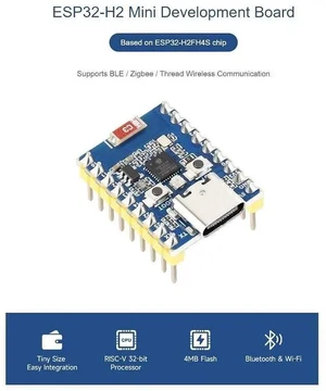 2 Pack ESP32-H2 Mini Development Board with pre-soldered Header Based on ESP32-H2FH4S chip,RISC-V 32-bit Single-core Processor,Supports BLE/Zigbee/Thread Wireless Communication,4MB Flash 2 Pack ESP32-H2 Mini Development Board with pre-soldered Header Based on ESP32-H2FH4S chip,RISC-V 32-bit Single-core Processor,Supports BLE/Zigbee/Thread Wireless Communication,4MB Flash